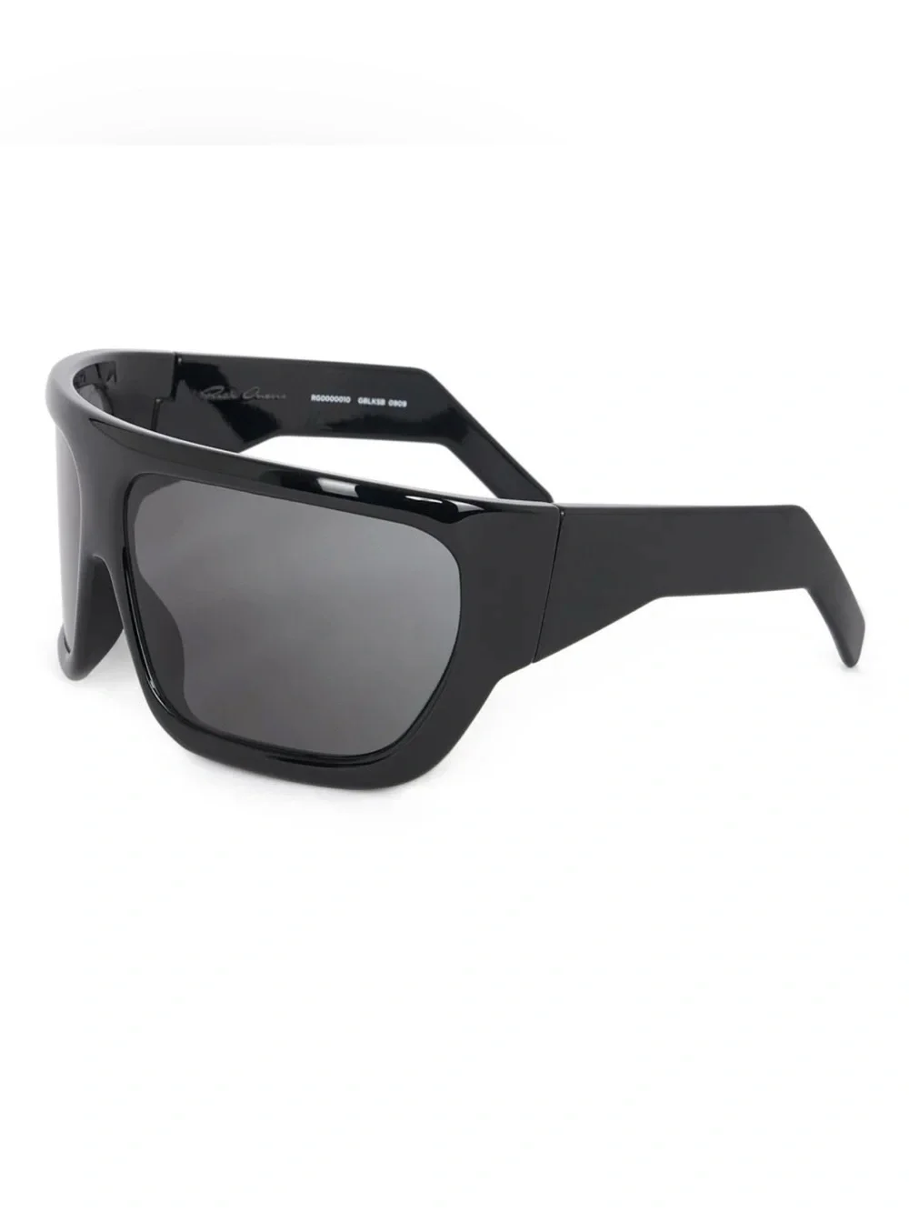 Rick Owens Davis Shield Sunglasses in Glossy Black